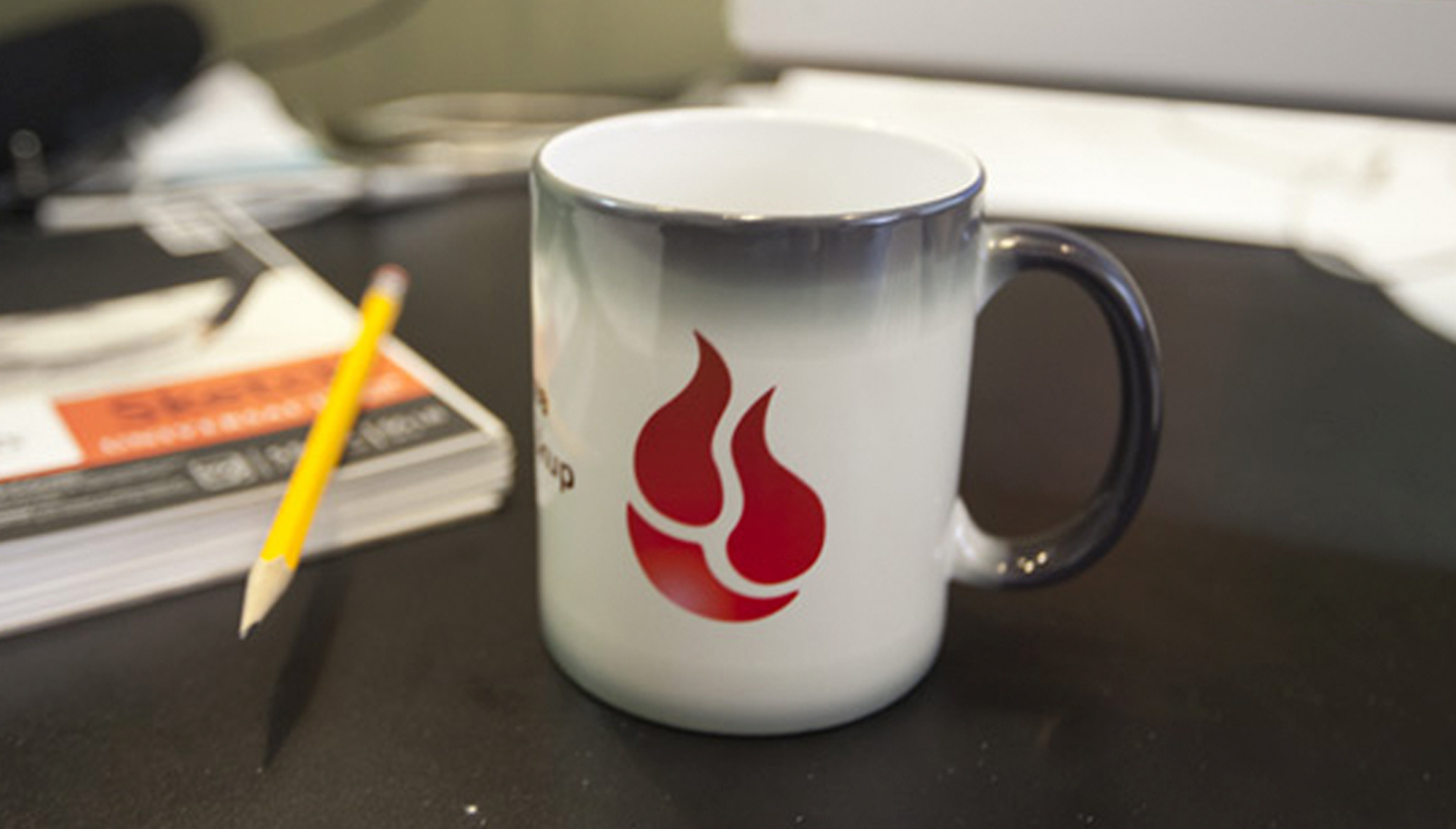 Backblaze coffee cup