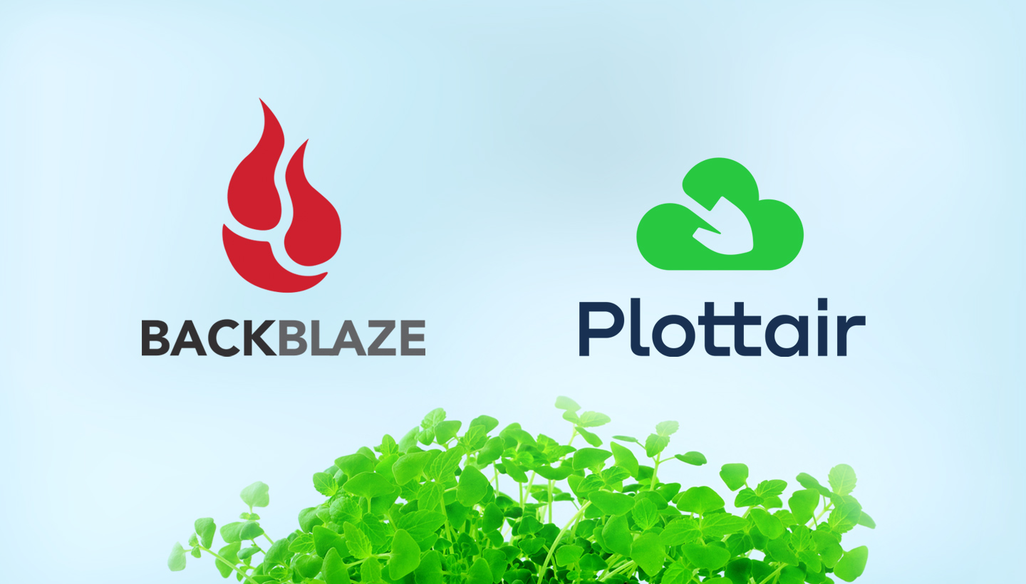 Backblaze and Plottair logos