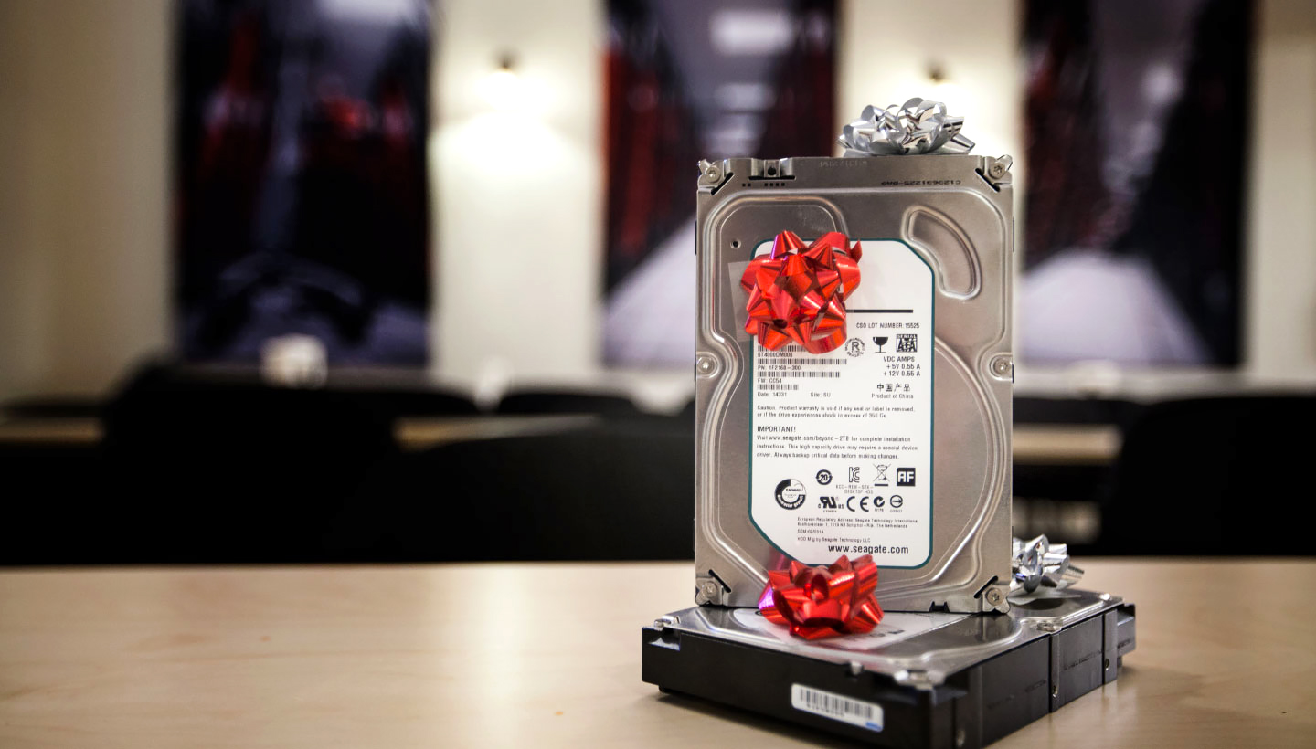 Hard drives with bows