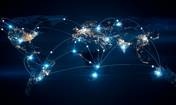 map connected points around the world