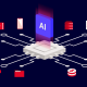 A decorative image showing a chip networked to several tech icon images, including a computer and a cloud, with a box that says AI above the image.