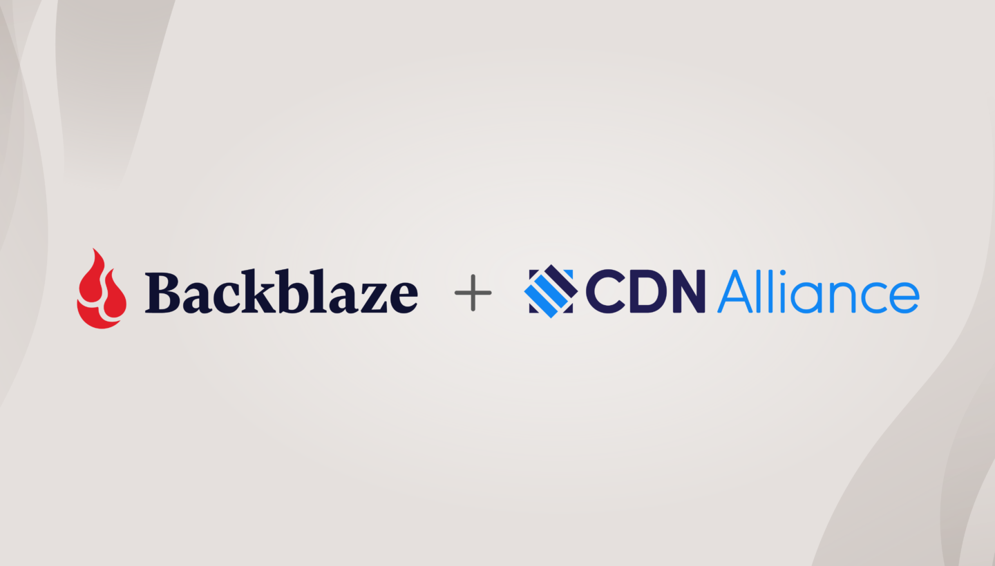 A decorative image that features the Backblaze logo and the CDN Alliance logo.