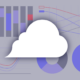 A decorative image showing a cloud in the foreground and various mocked up graphs in the background.