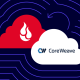 A decorative image showing the Backblaze and CoreWeave logos superimposed on clouds.