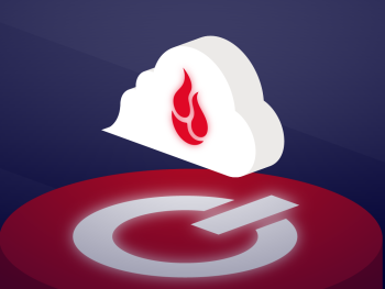 A decorative image showing the Backblaze logo on a cloud hovering over a power button.