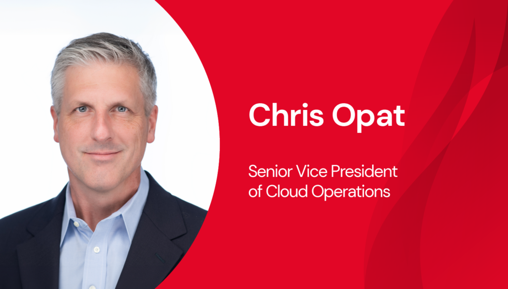 An image of Chris Opat, Senior Vice President of Cloud Operations at Backblaze. Text reads "Chris Opat, Senior Vice President of Cloud Operations." 