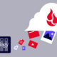 A decorative image showing a Synology NAS with various icons representing file types going up into a cloud with a Backblaze logo.