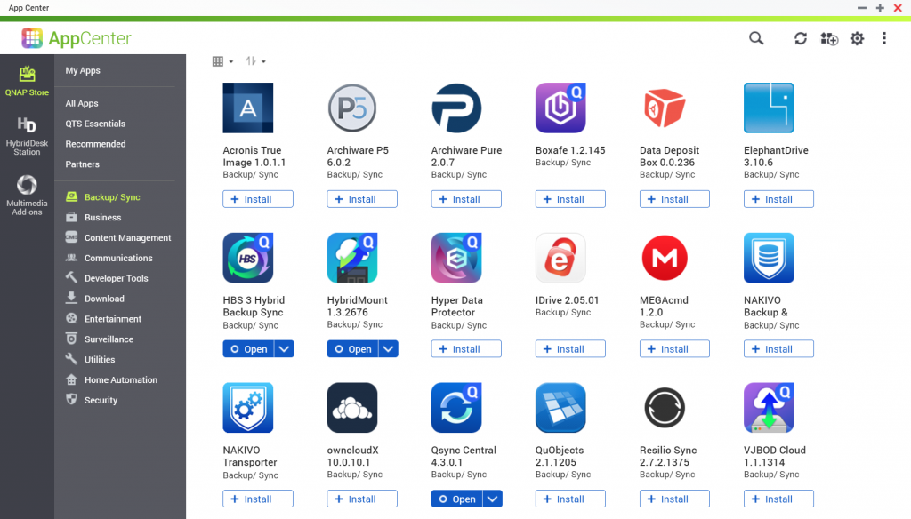 App Center for NAS applications